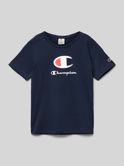 CHAMPION T-Shirt mit Label-Print Marine 1