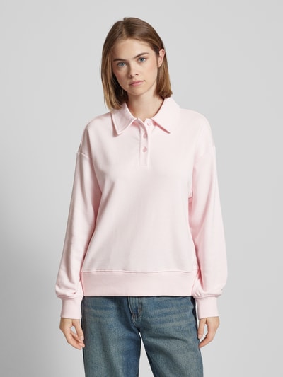 Gina Tricot Sweatshirt mit Umlegekragen Rosa 4