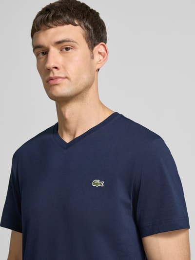 Lacoste Regular Fit T-Shirt aus reiner Baumwolle Marine 3