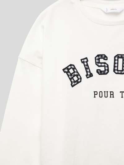 Mango Longsleeve mit Statement-Print Modell 'BISOUS' Offwhite 2