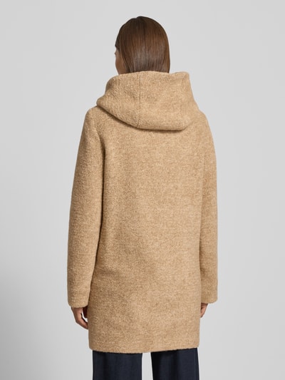 Fuchs Schmitt Regular fit lange jas met scheerwol Camel gemêleerd - 5