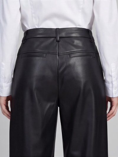 Raffaello Rossi Regular Fit Leder- / Kunstlederhose mit Label-Detail Modell 'PHIBI' Black 3