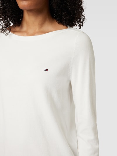 Tommy Hilfiger Strickpullover mit Label-Stitching Offwhite 3