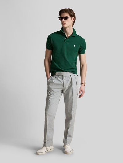 Polo Ralph Lauren Slim Fit Poloshirt aus reiner Baumwolle Dunkelgruen 1