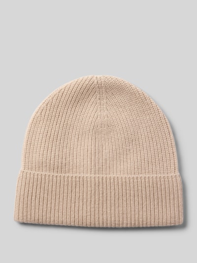 Christian Berg Woman Mütze aus reinem Kaschmir in Strick-Optik Beige 1