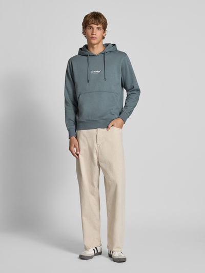 Jack & Jones Bluza z kapturem i nadrukiem z logo model ‘SOHO’ Szaroniebieski 1