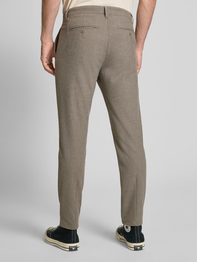 Only & Sons Slim fit brushed chino met viscose, model 'MARK' Lichtbruin - 5