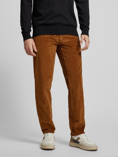 Brax Regular fit corduroy broek met steekzakken, model 'FABIO' Hazelnoot - 4