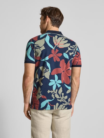 Lerros Regular fit poloshirt met geribde mouwboordjes Donkerblauw - 5