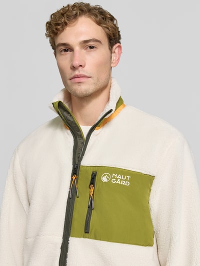 NAUTGÅRD Regular fit fleecejack met opstaande kraag Offwhite - 3