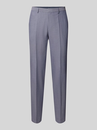 BOSS Regular fit pantalon met persplooien, model 'Leon' Bleu - 2