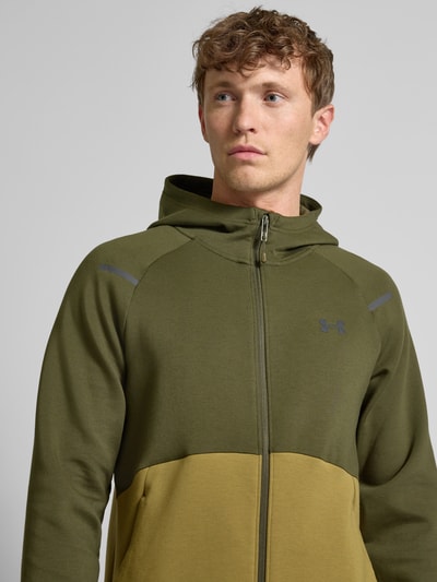 Under Armour Bluza rozpinana z zamkiem błyskawicznym dwustronnym model ‘Unstoppable’ Oliwkowy 3