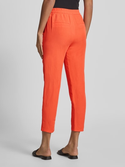 Marc Cain Tapered Fit Stoffhose aus Viskose-Leinen-Mix Rot 5
