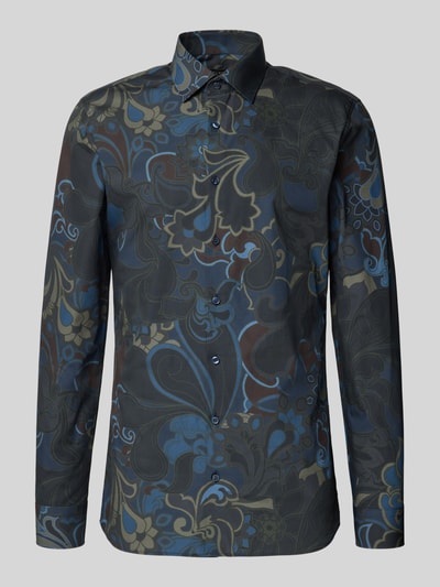 OLYMP No. Six Regular Fit Freizeithemd mit floralem Allover-Print Oliv 2