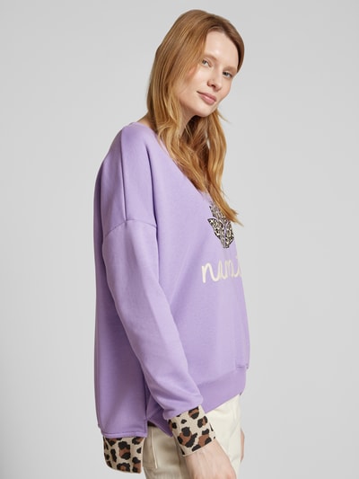 miss goodlife Oversized Sweatshirt mit gerippten Abschlüssen Violett 3