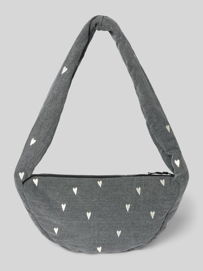 STUDIO NOOS Torba na ramię z detalem z logo Średnioszary 4