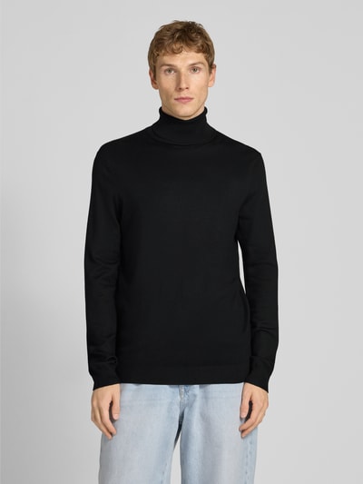 ONLY & SONS Regular fit coltrui van viscosemix, model 'WYLER' Zwart - 4