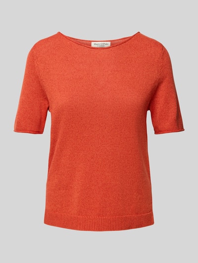 Marc O'Polo Regular fit gebreide pullover van een mix van katoen en linnen Oranje - 2