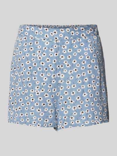 Pieces High Waist Shorts aus Viskose mit Allover-Muster Modell 'NYA' Bleu 2