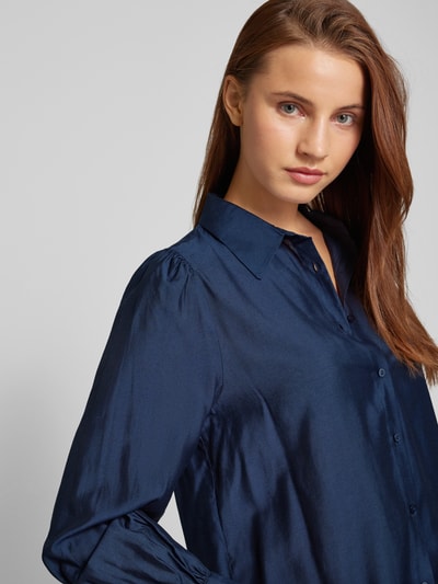 ICHI Regular fit blouse met platte kraag, model 'KARLANI' Marineblauw - 3