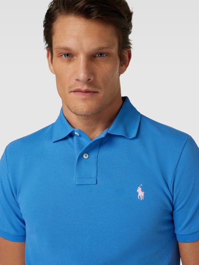 Polo Ralph Lauren Slim fit poloshirt met logostitching Blauw - 3