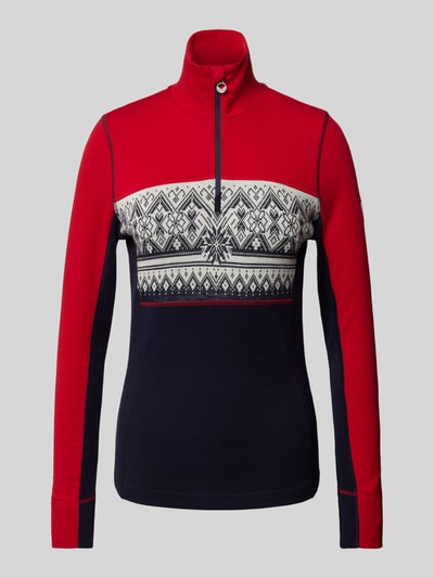 Dale of Norway Gebreide pullover met binnenstebuitennaden, model 'MORITZ' Rood - 2