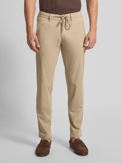 Brax Straight fit stoffen broek met Franse steekzakken, model 'PHIL' Beige - 4