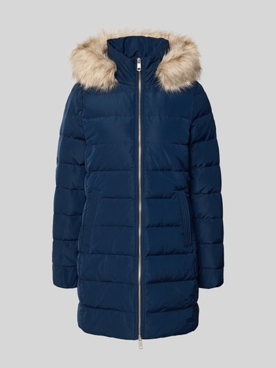 Tommy Hilfiger Płaszcz puchowy o kroju slim fit z odpinanym obszyciem z imitacji futra Granatowy 2