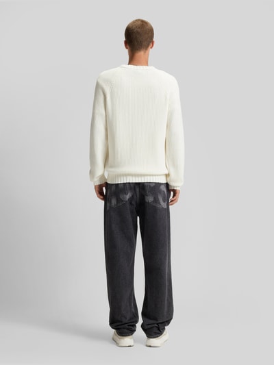 HUGO Blue Relaxed Fit Pullover aus reiner Baumwolle Modell 'Sonnee' Offwhite 5