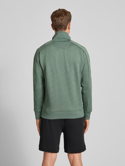 BOSS Green Regular fit sweatjack met structuurmotief, model 'MIRROR' Lindegroen - 5