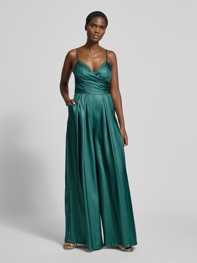 Unique Regular fit jumpsuit met spaghettibandjes Donkergroen - 4