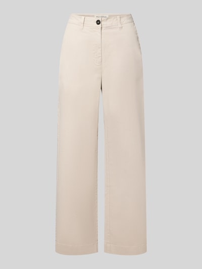 Produktfoto, cremefarbene Regular Fit Chino aus Baumwoll-Lyocell-Mix von Marc O'Polo, glatte Struktur, Damen Chino von Marc O'Polo