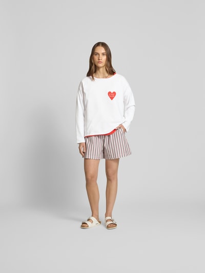 Juvia Longsleeve mit Motiv-Print Weiss 1