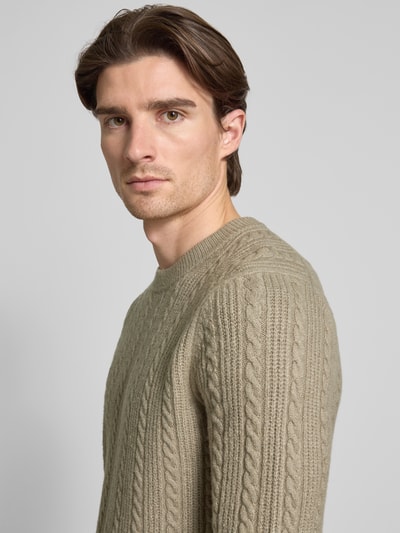 Samsøe Samsøe Strickpullover mit Kaschmir-Anteil Modell 'CASSIUS' Beige 3