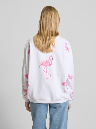 miss goodlife Oversized Sweatshirt mit gerippten Abschlüssen Weiss 5