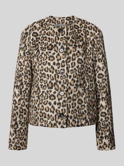 WHITE LABEL Blazer mit Rundhalsausschnitt und Knopfleiste Beige 2