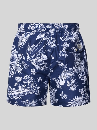Polo Ralph Lauren Underwear Regular Fit Badehose mit Label-Prints Modell 'TRAVELER' Blau 3