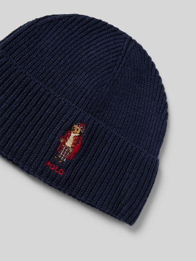 Polo Ralph Lauren Czapka beanie z wyhaftowanym logo Granatowy 2