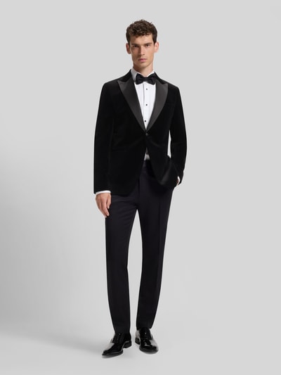 BOSS Marynarka o kroju slim fit z mieszanka jedwabiu model 'Hutson' Czarny 1