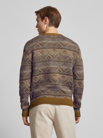 Casual Friday Gebreide pullover met ribboorden, model 'Klaes' Olijfgroen - 5