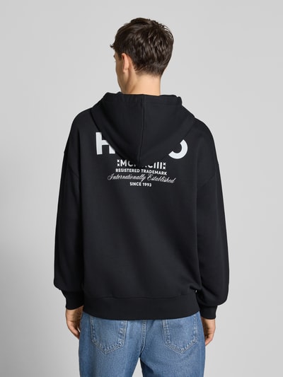 Hugo Blue Loose Fit Sweatjacke aus reiner Baumwolle Black 5