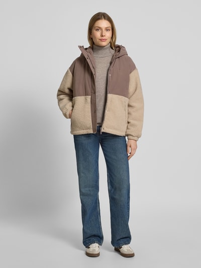 Mazine Regular Fit Jacke mit Kunstfellbesatz Modell 'Blocking' Schlamm 1