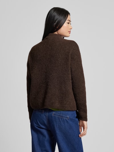 Gestuz Cardigan mit Turtleneck Modell 'Alpha' Dunkelbraun Melange 5