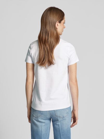 More & More T-Shirt mit geripptem Rundhalsausschnitt Offwhite 5