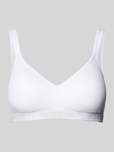 TOMMY HILFIGER Bralette mit Label-Bund Modell 'MONOTYPE' Weiss 1