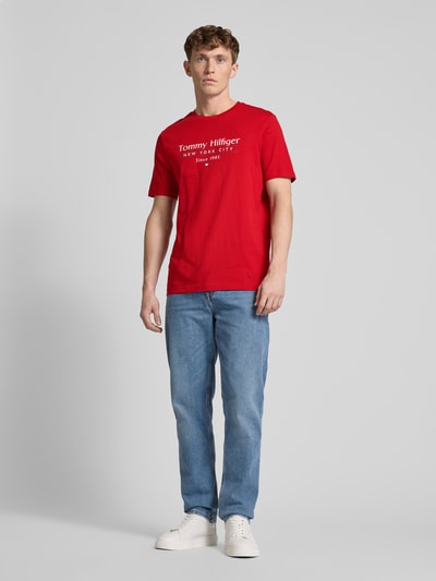 Tommy Hilfiger T-Shirt mit Label-Print Rot 1