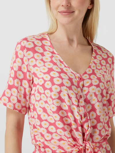 Pieces Blouse met knoopdetail, model 'Nya' Felroze - 3