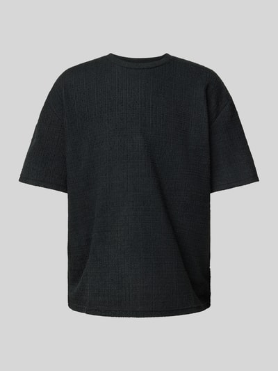 Redefined Rebel T-shirt met structuurmotief, model 'Tony' Zwart - 2