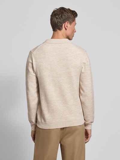 Casual Friday Regular fit shirt met lange mouwen en polokraag, model 'Karl' Offwhite - 5