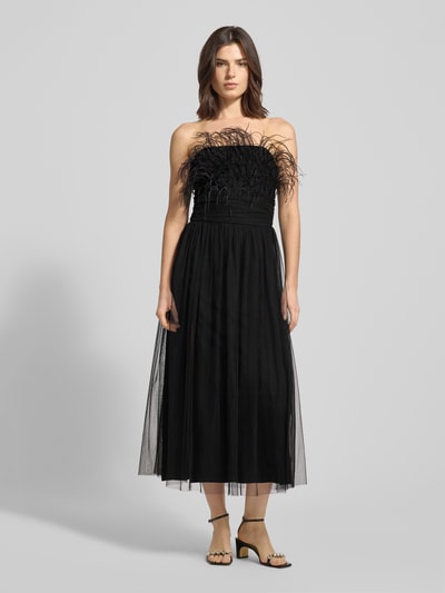 LACE & BEADS Cocktailkleid mit Federn Black 4
